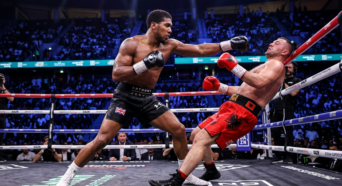 Drama in Jeddah: Anthony Joshua Climbs Off the Canvas to KO Prenga and Keep the Fury Mega-Fight Alive